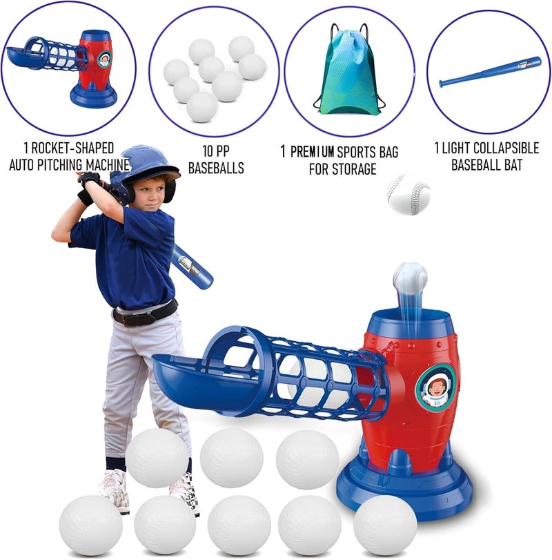 SunwyxTek T Ball Set for Kids Toddlers, Electric Automatic Baseball Pitching Machine Pitcher Machines, Tee Ball Set Baseball Tee for Kids Toddlers 3-5 5-8 3-12 - Image 2